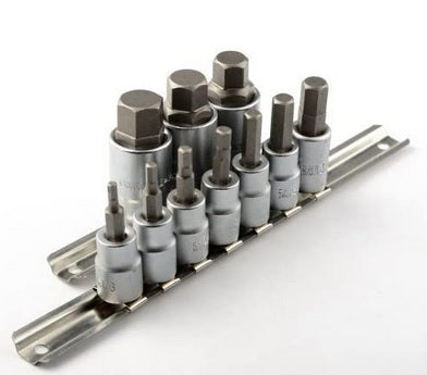 NEW 12Pcs 3/8" And 1/2" Drive Hex Bit Socket Set (SAE) Heat Treated Tool Kit