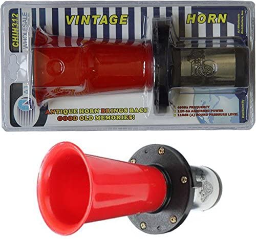 12 Volt Vintage Easy Mount Electric Horn, Universal Size Fits Most Makes and Models, with A Sound That Will Remind You of The Good Old Days