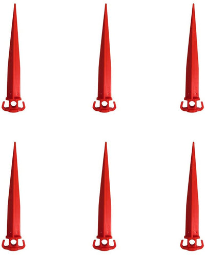Voyager Tools 6 Pack Heavy Duty 16" Landscaping Boundary Stakes Safety Orange