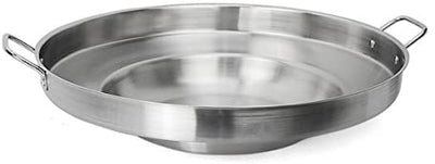 Round Stainless Steel Concave Comal Pozo Griddle Taco Grill Fry Pan Indoor Wok Cook Indoor Outdoor Cooking With Portable Gas Stove Burner 23" Heavy Duty Concave Comal Griddle Pan