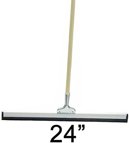 24" Floor Squeegee Straight Wood Handle Scratch Resistant Squeegee