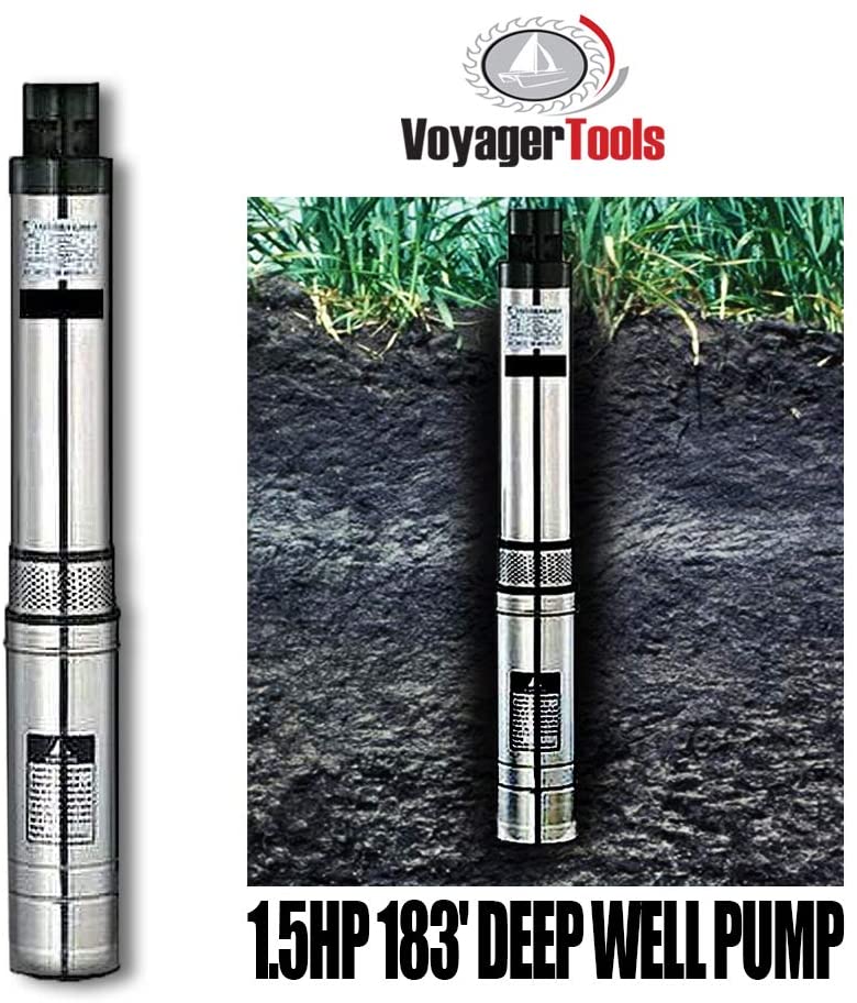 Voyager Tools Deep Well Pump 1.5HP Water Supply