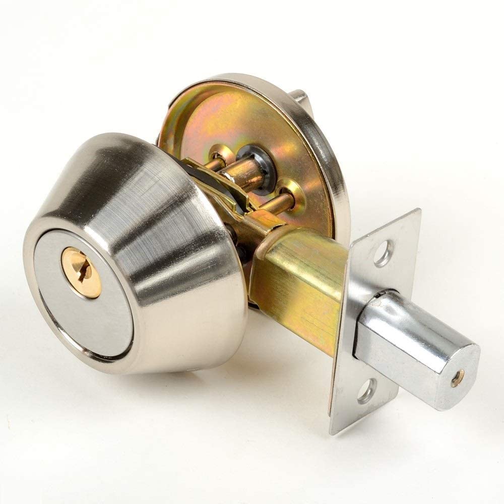 Heavy Duty Nickle Plated Deadbolt Safety Lock (Single)