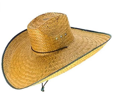 Double Weaved Ranch Style Hat Universal Fit Wide Brim Straw Hat