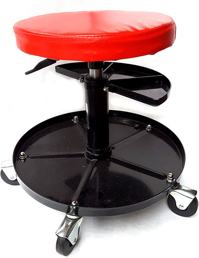 Voyager Tools Adjustable 20'' Shop Seat with Bonus Tray Professional Air Roller Seat