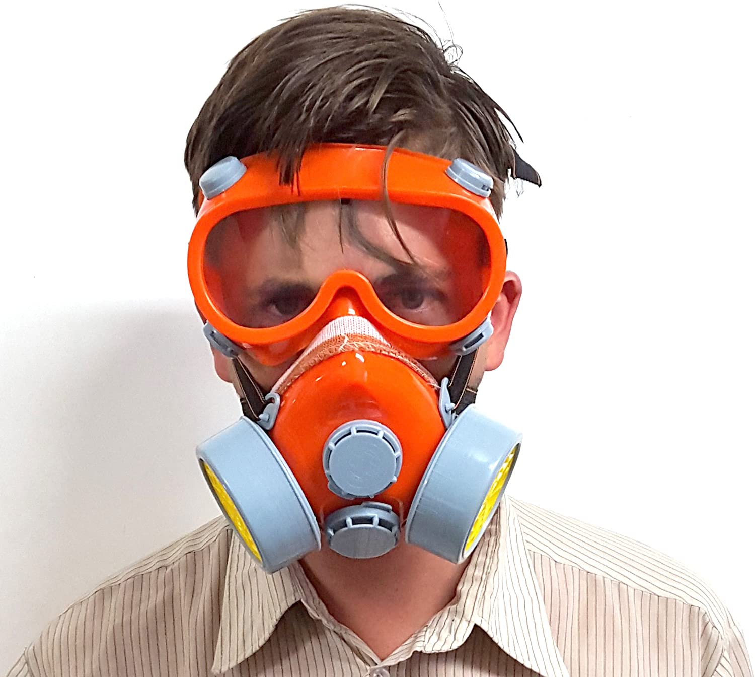 dust mask with goggles Safety Respirator Mask With Vented Goggles Paint/Dust Dual Cartridge R