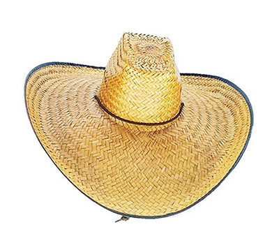 Double Weaved Ranch Style Hat Universal Fit Wide Brim Straw Hat