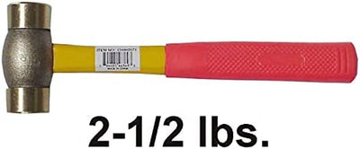 Sledge Hammer 2 1/2lbs Brass Head Fiber Glass with Rubber Grip Handle