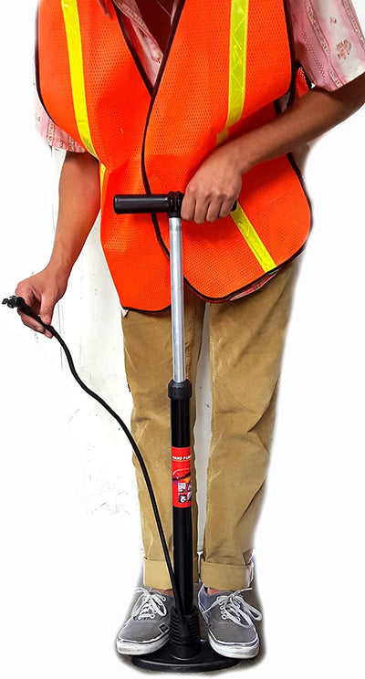 Voyager Tools Portable Floor Pump Bike Pump Heavy Duty Black Tire Inflator