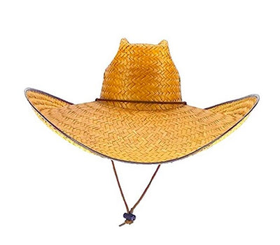 Double Weaved Ranch Style Hat Universal Fit Wide Brim Straw Hat