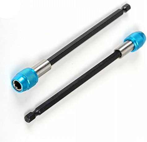 2Pcs Drill Bit Quick Change Adaptor 1/4" Hex X 150MM Color Ends Vary