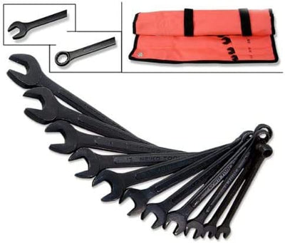 Black Oxide Raised Panel Combo Wrench Sets 16pc SAE Set