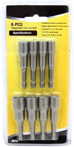 8PC (MM) MAGNETIC NUT SETTER POWER BIT SET
