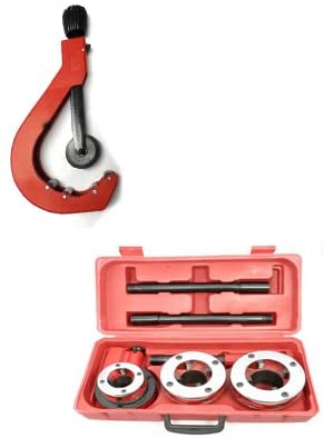 4 1/2" PVC Pipe Cutter And 3 pc Ratcheting Pipe Threader 1 1/4" to 2" Kit