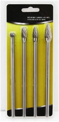 4PC LONG REACH CARBIDE BURR BIT SET