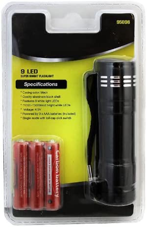 9 LED BLACK FLASHLIGHT