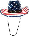 Voyager Tools Patriotic Cowboy Hat USA Flag Straw Mardi Gras Summer Spring Sturdy Unisex (Stars and Stripes)