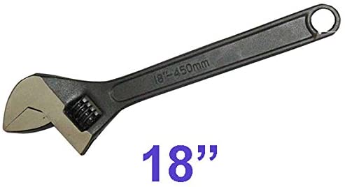 18” Professional Strength Black Wrench With Adjustable Jaw of 2-⅛”
