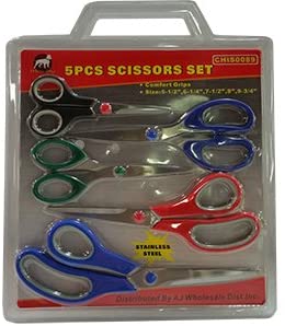 5 Pc Stylish Scissor Set Designed To Fit Your Hands