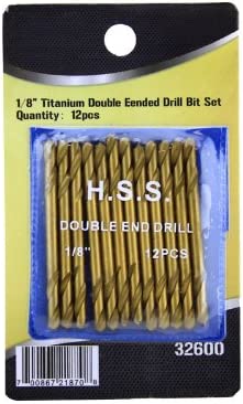 12PC 1/8" DBL END TITANIUM DRILL BIT