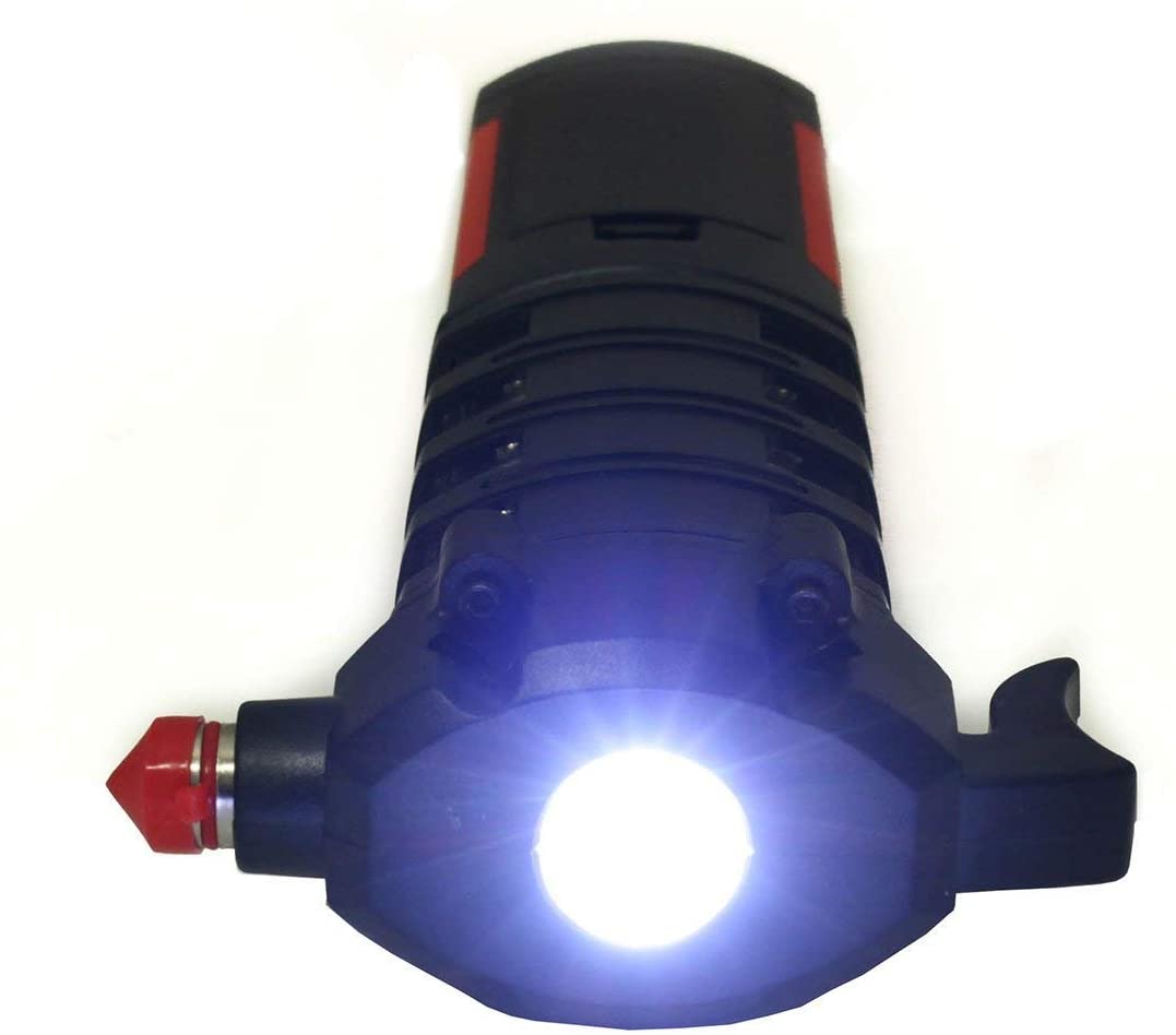 Tactical Emergency Work Light w/Magnetic Base Hammer Seat Belt Cutter Red Warning Spotlight Auto Car Flashlight