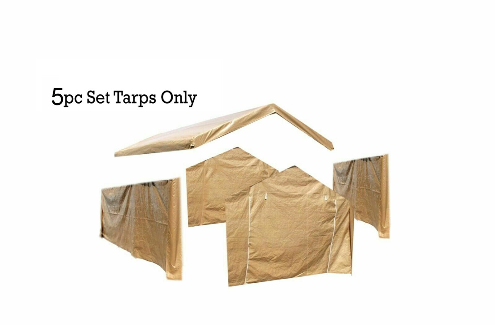 10X20 Canopy Tarp Set (5pc) Paneling and Top Set Valanced Tarp Kit Carport