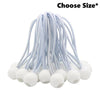 Premium Ball Bungees (50 PACK) Elastic Canopy Straps White