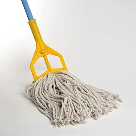Voyager Tools Top Performance Cotton Cleaning Mop with Durable Plastic Push (Mop and Head)