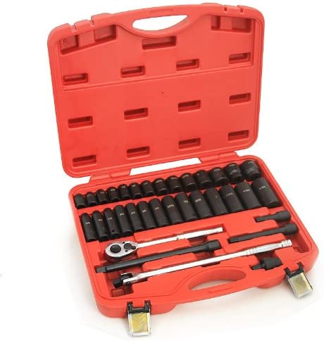 34PC 1/2" SAE DP/SW IMPACT SOCKET SET