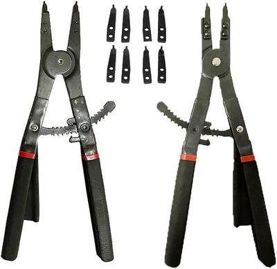 Strong Grip 16" Snap Ring Pliers 2pc Set Interchangeable 45° 90° Tips
