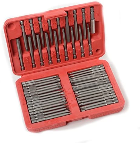 All in One Security Bit Set Torx Hex Pozidrive Bit Set 50pc Extra Long