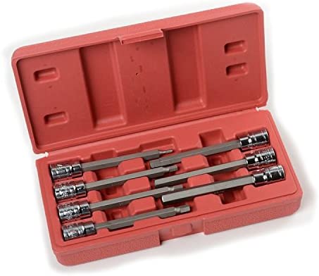 7PC 3/8" Drive Extra Long Hex Bit Socket Set (SAE) Hex Bit Extensions Travel Size