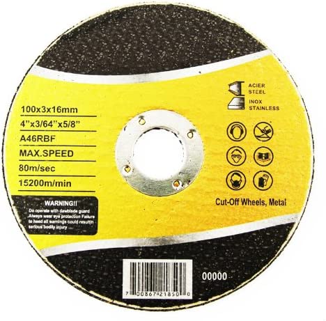 4"x1/8"x5/8" Cutt-Off Wheel Acier Steel