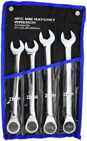 4 PC JUMBO RATCHETING WRENCH SET MM 21, 22, 24, 25