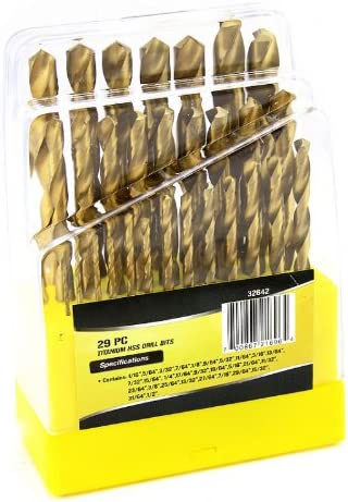 29PC TITANIUM DRILL BIT SET W/ REDUCED SHANK