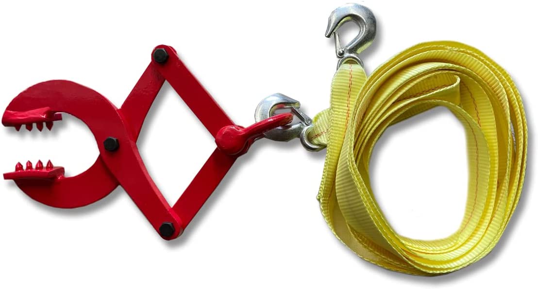 Voyager Tools Heavy Duty 2" X 20ft Tow Strap and 2000LB Truck Pallet Puller Clamp Kit Nylon Webbing