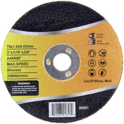 Metal Cut Off Wheel 3"x1/16"x3/8" Heavy Duty Cutoff Wheel (10 Piece)