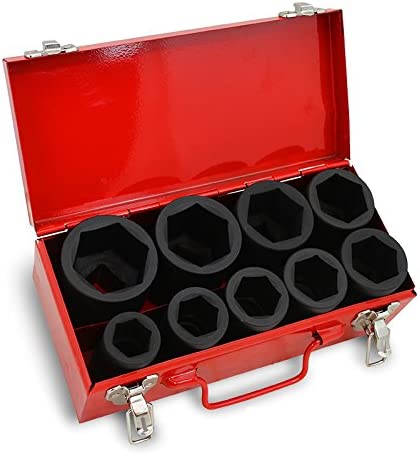 10PC 1" SAE DEEP IMPACT SOCKET SET, CrV