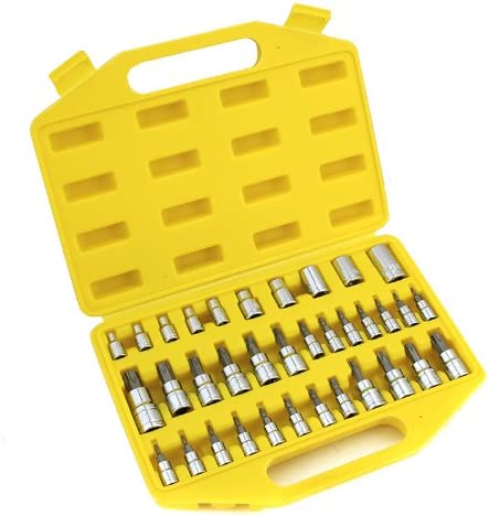 35PC TORQ BIT & E-SOCKET BIT SET all in One TAMPER-PROOF Bit SET
