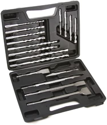 Voyager Tools 17 PC Hammer Drill Bit Set SDS Chisel Bit Set HD Demolition Hammer Bits