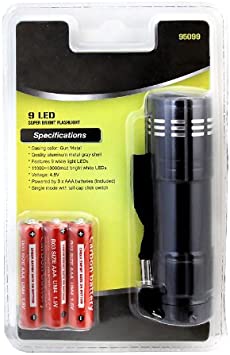 9 LED GUNMETAL FLASHLIGHT