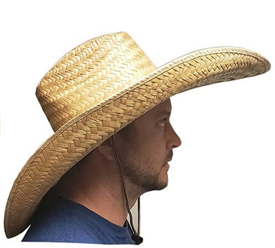 Double Weaved Ranch Style Hat Universal Fit Wide Brim Straw Hat