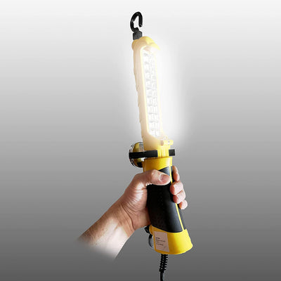 LED Work Light with Outlet in Handle 360° Swivel Hanging Hook Built in Magnet