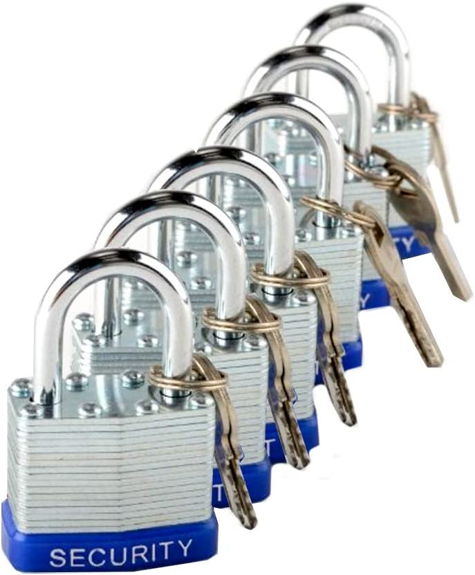 Heavy Duty 50MM Keyed Alike Set Security Padlock and Key (Short Shank 6PC)