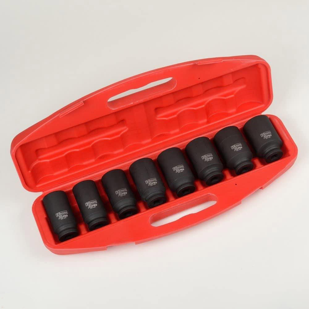 8pc Heavy Duty Axle/Spindle Nut Impact Socket Set