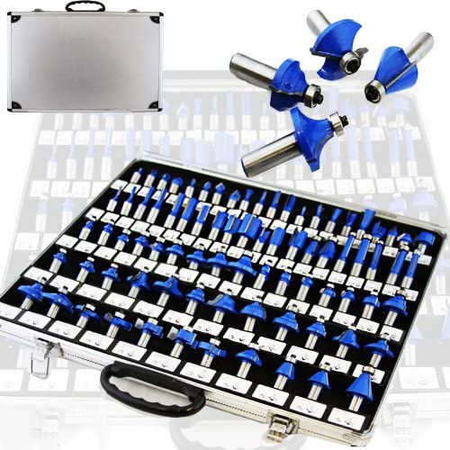DELUX 80PC 1/2" ROUTER BIT SET TUNGSTEN CARBIDE