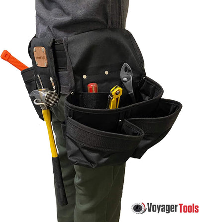 VOYAGER TOOLS 3" X 52" WORK BELT DOUBLE POUCH BLACK