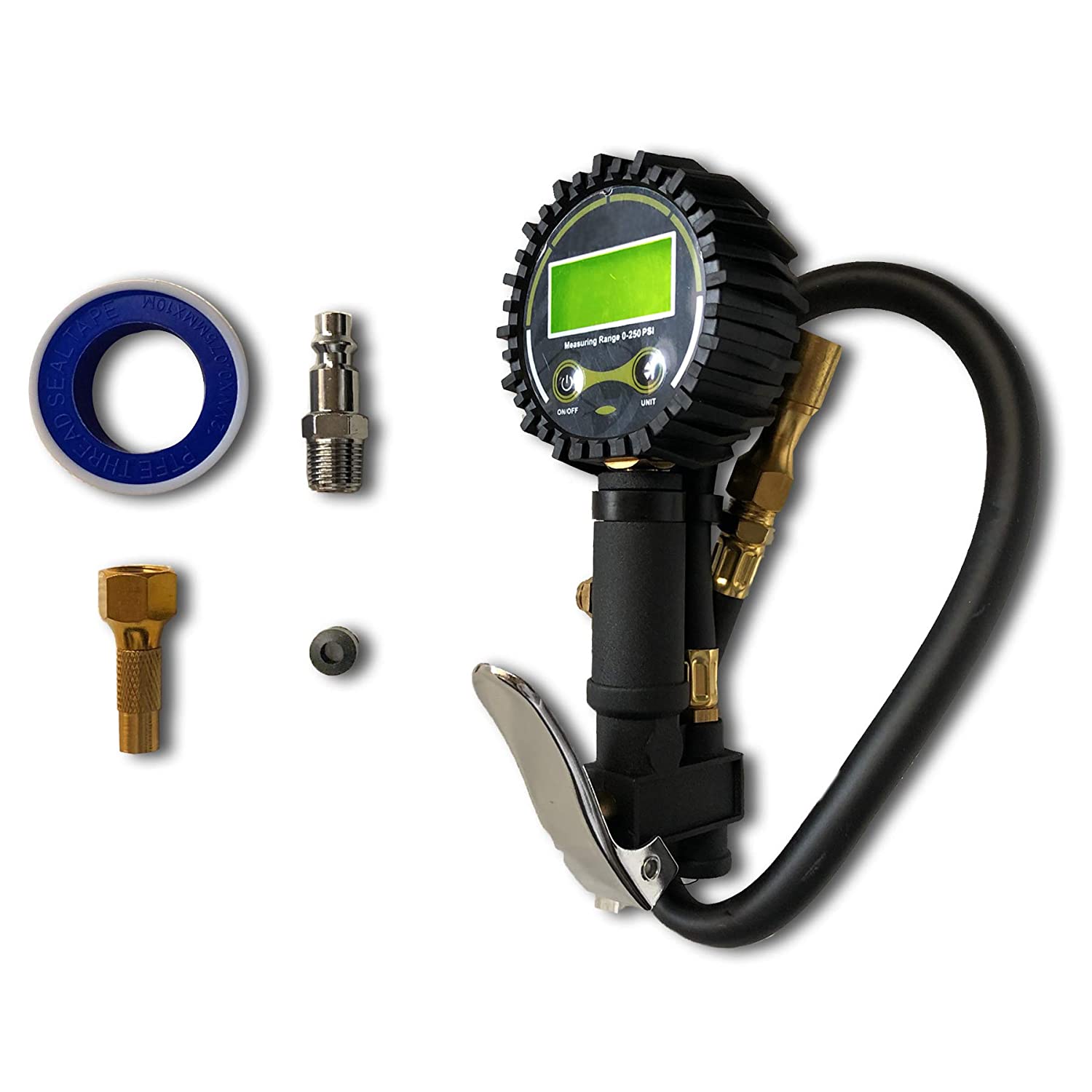 Voyager Tools Digital Tire Pressure Gauge 250 PSI RVs Cars Motorbikes Bicycles SUV