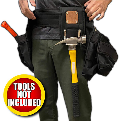 VOYAGER TOOLS 3" X 52" WORK BELT DOUBLE POUCH BLACK