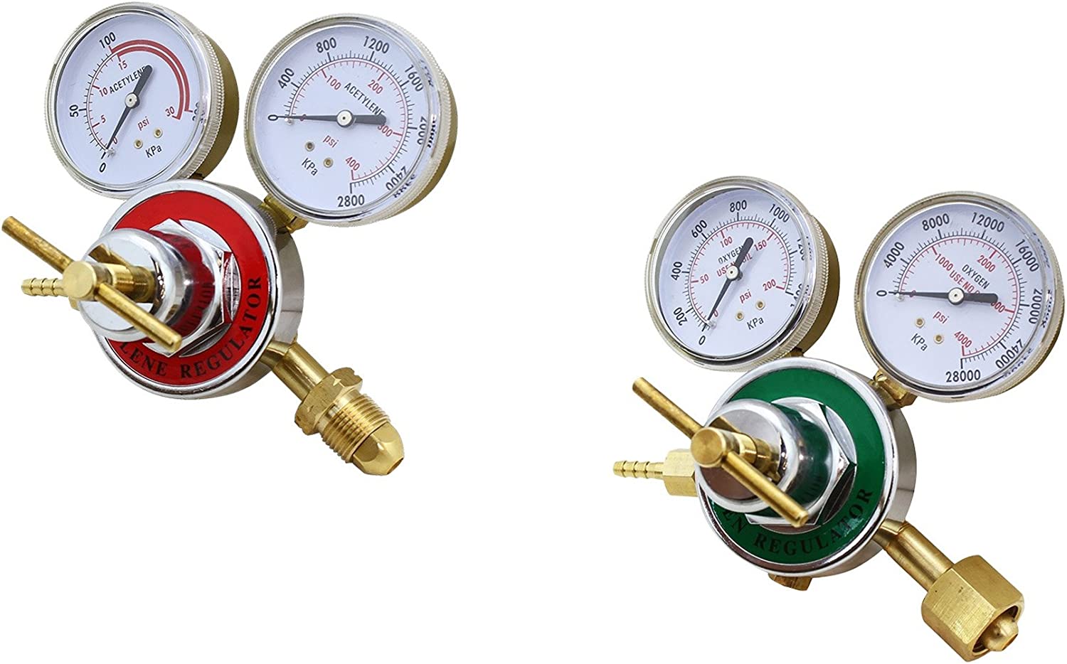 2 Piece Set Oxygen & Acetylene Regulator Harris Type Large Tank Gauge Welding